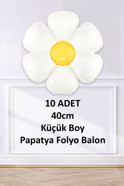 10 Adet Küçük Papatya Folyo Balon Paketi 10lu 40cm Papatya Folyo Balon - 2