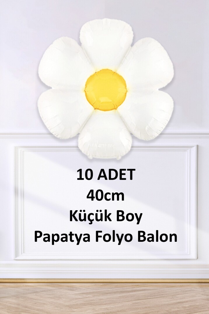 10 Adet Küçük Papatya Folyo Balon Paketi 10lu 40cm Papatya Folyo Balon - 2