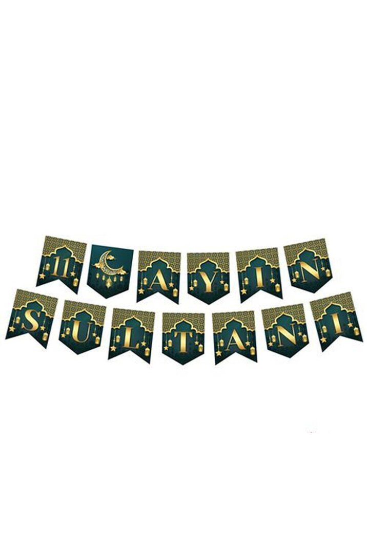 11 Ayın Sultanı Yazılı Zikzak Banner Flama Yazı Hoşgeldin Ramazan Temalı Süs - 1