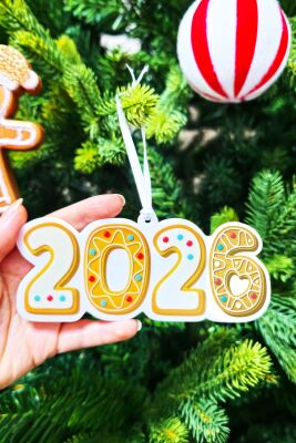 2026 Yazılı Kurabiye Konsept Yılbaşı Ağacı Süsü