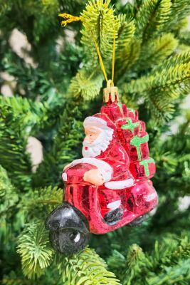 2li Motorsikletli Noel Baba Yılbaşı Ağaç Süsü Çam Ağacı Süsü Hediye Paketli Noel Baba 2li Paket - 4