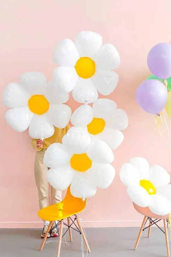 3 Adet Papatya Folyo Balon Küçük Boy - 2