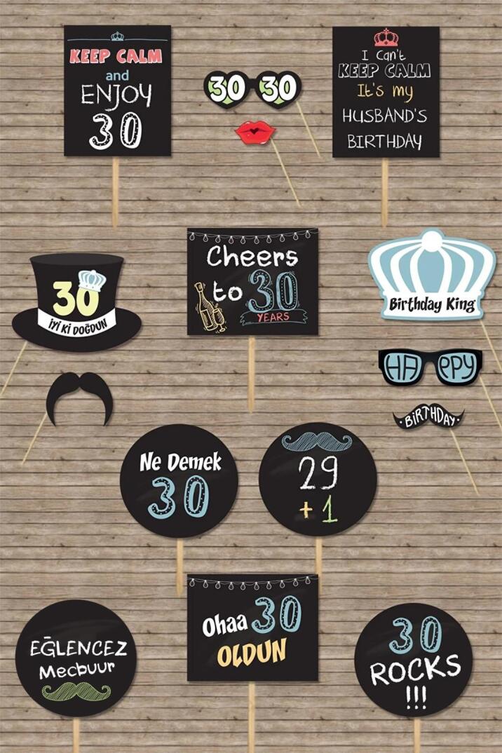 30 Yaş Doğum Günü Konuşma Balonları, Karatahta Konsept - 1
