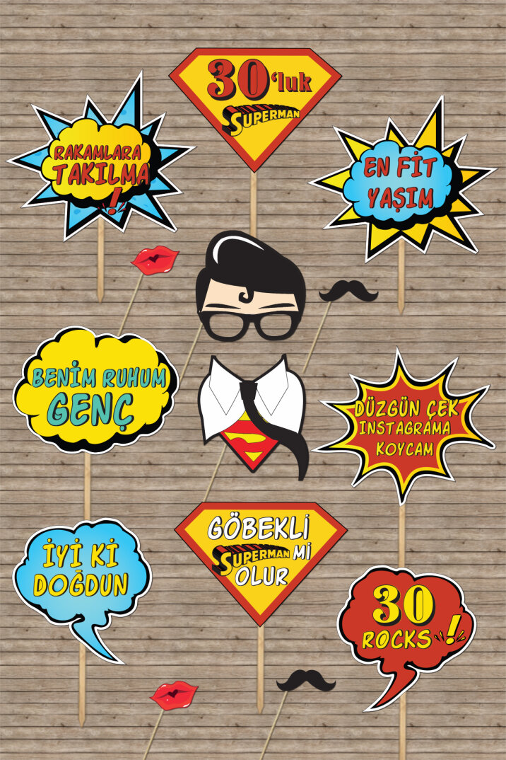 30 Yaş Doğum Günü Konuşma Balonları, Superman Konsept - 1