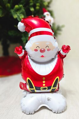3lü Minik Ayaklı Yılbaşı Balonları Seti Kardan Adam Noel Baba Kurabiye Adam Yılbaşı Balonları Seti - 9