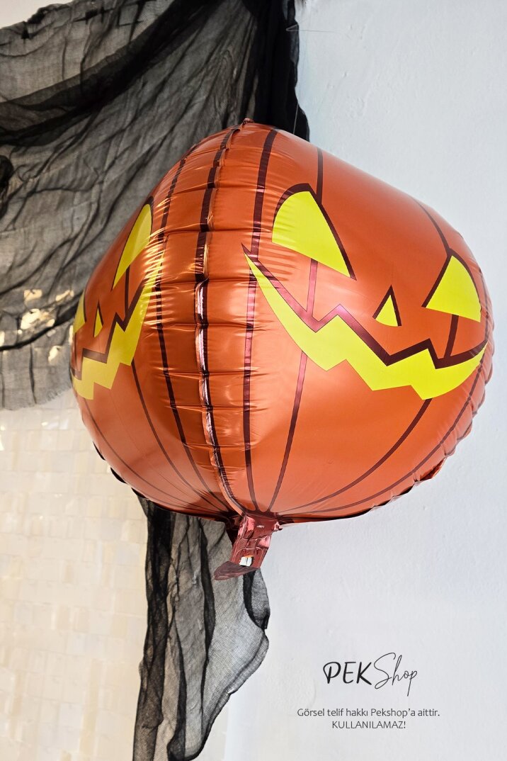 4D Kabak Cadılar Bayramı Balonu Bal Kabağı Folyo Balon - 2