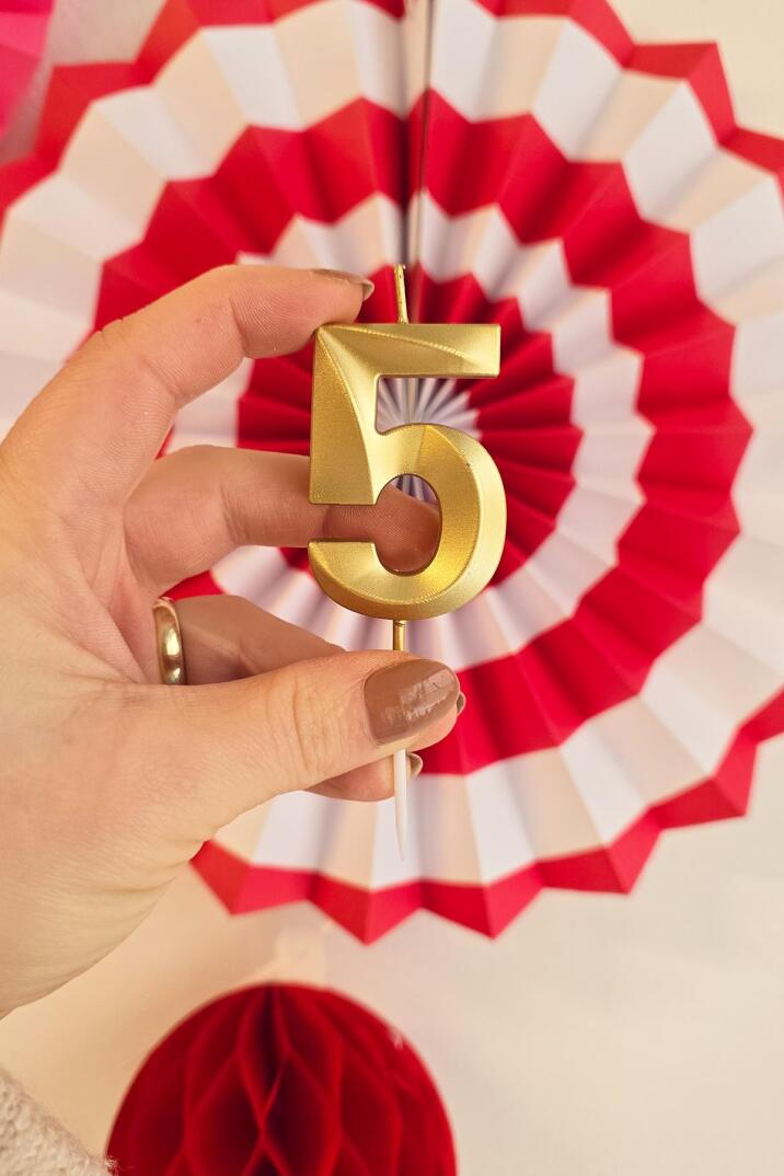 50 Yaş Gold Mum Rakam Pasta Mumu Yaş Mum Gold Renk - 2