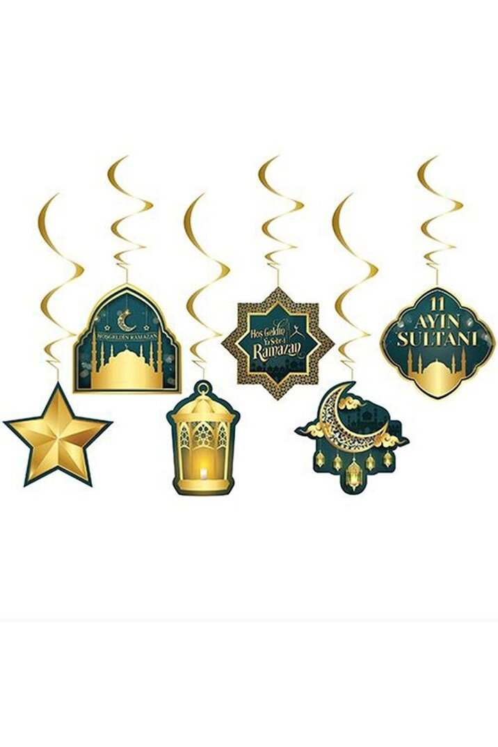 6'lı Tavan Süsü Hoşgeldin Ya Şehri Ramazan Süsleri 11 Ayın Sultanı Temalı Sarkıt Dini Islami Süsler - 1