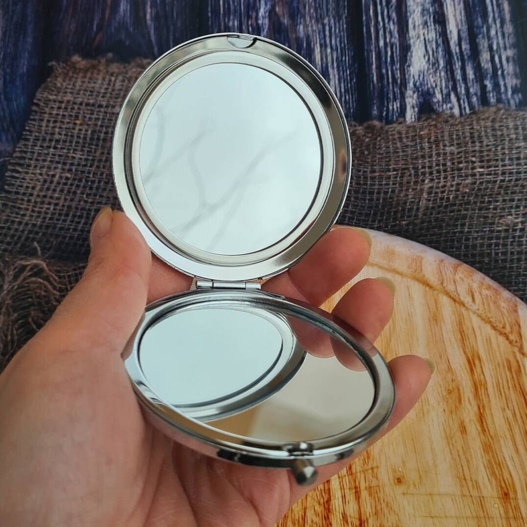 8 Mart Hediyesi Ayna Firma Logolu Metal Cep Aynası - 5