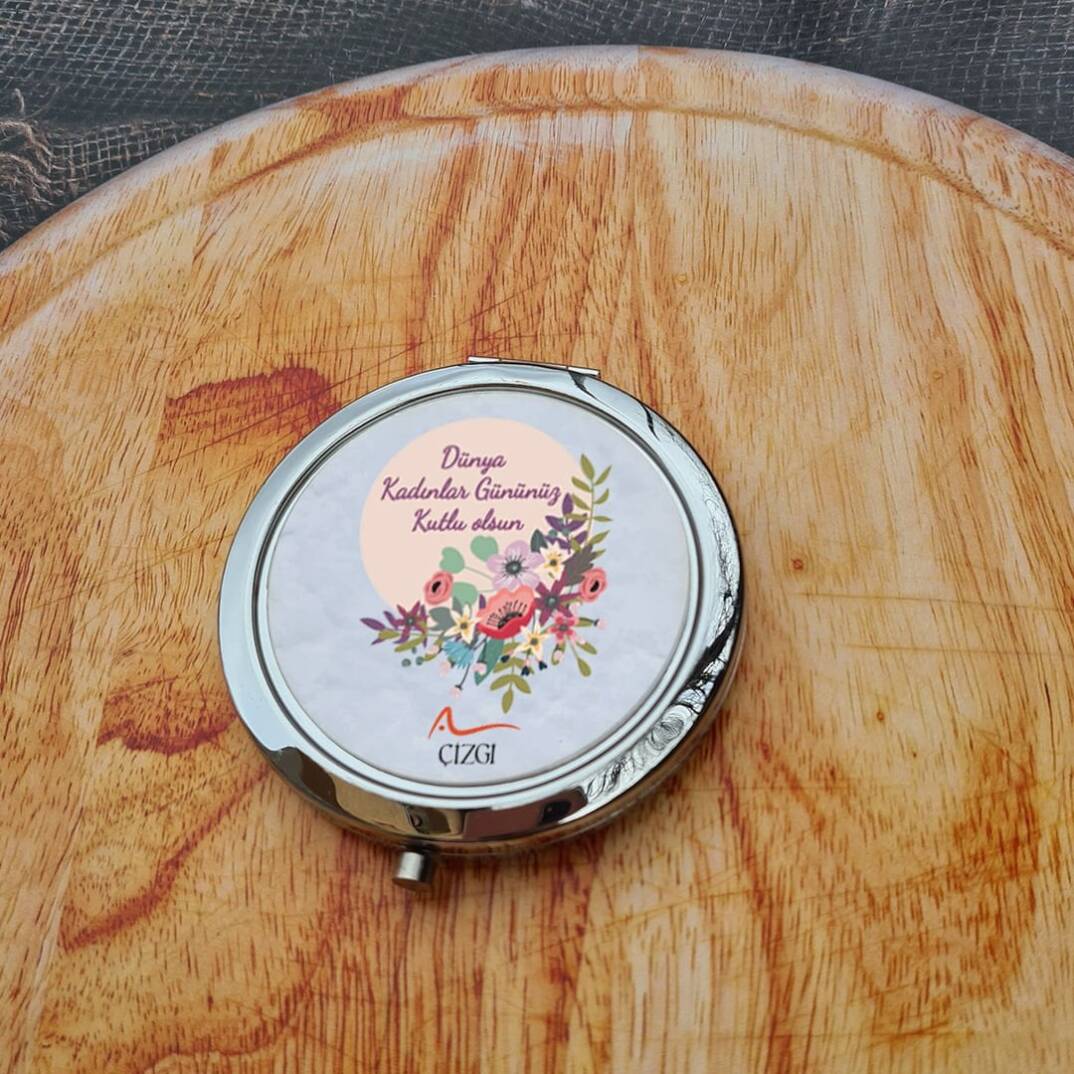 8 Mart Kadınlar Günü Hediyesi Ayna Firma Logolu - 4