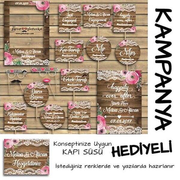 Ahşap Rustik Dantel Konsept 2li Kampanyalı Paket - 1