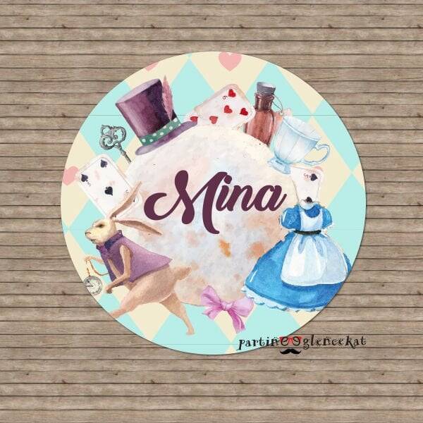 Alice In Wonderland Konsept 10 Adet 10cm Etiket - 1