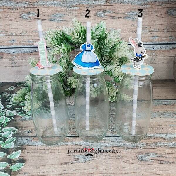 Alice In Wonderland Konsept Pipet Süslü Limonata Şişesi - 1
