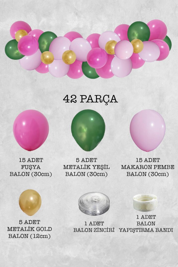 Aloha Konsept Balon Zinciri Aloha Tema Parti Balon Seti 42 Parça - 2