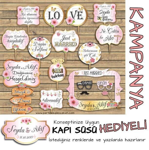 Altın-Pembe Çiçek Konsept 3lü Kampanyalı Paket - 1