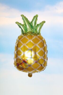 Ananas Şekilli Gold Renk Büyük Folyo Balon Doğum Günü Süsleri - 1