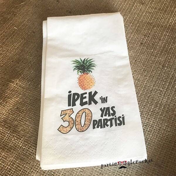 Ananas Temalı Doğum Günü Baskılı Peçete - 1