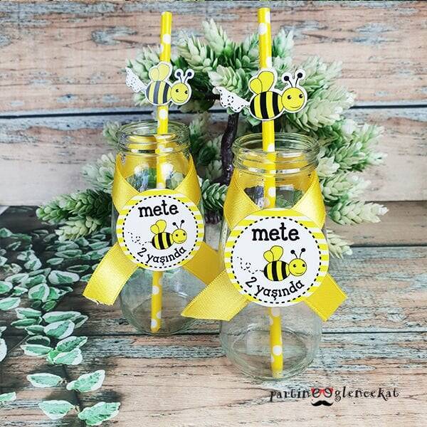 Arı Konsept Pipet Süslü Limonata Şişesi - 1