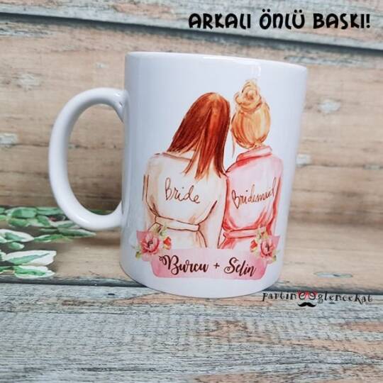 Arkalı Önlü Baskılı Gelin-Nedime Kupası