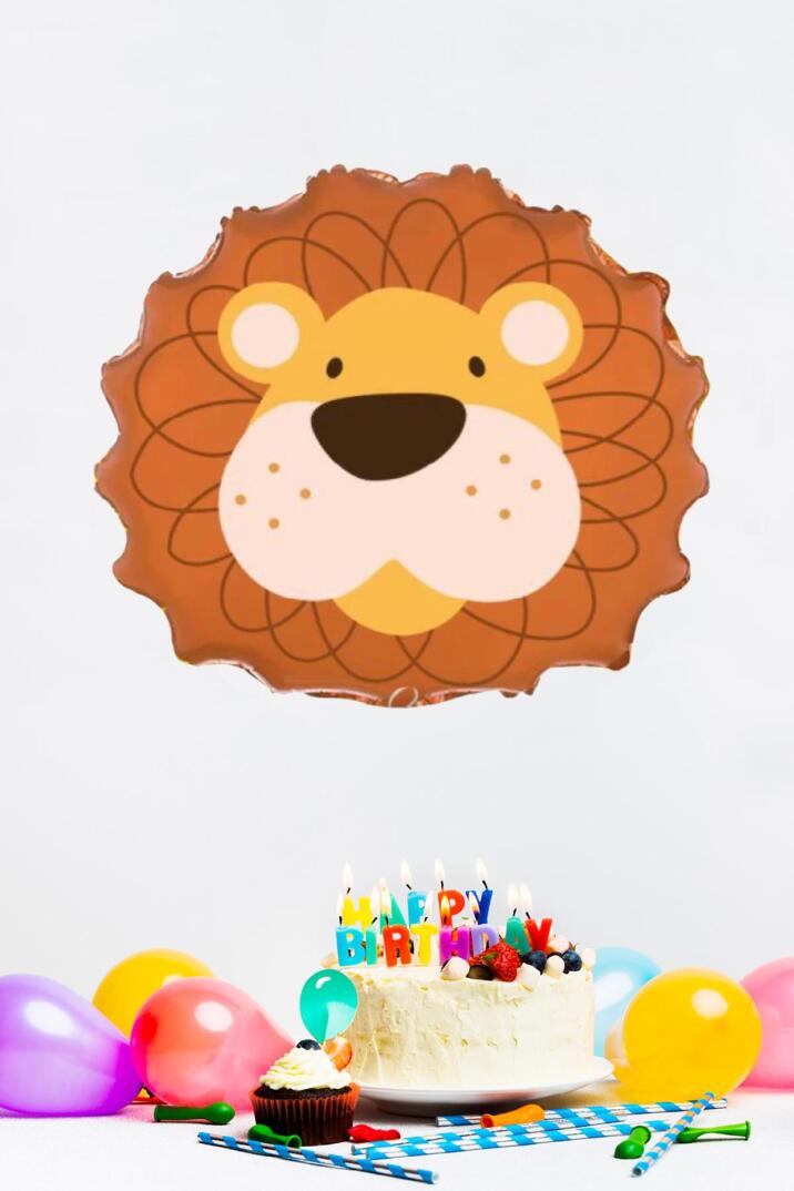 Aslan Kafası Folyo Balon Aslan Balon 50cm - 1