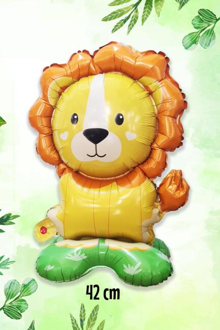 Ayaklı Aslan Folyo Balon Safari Konsept Balon Dik Durabilen 42cm - 1