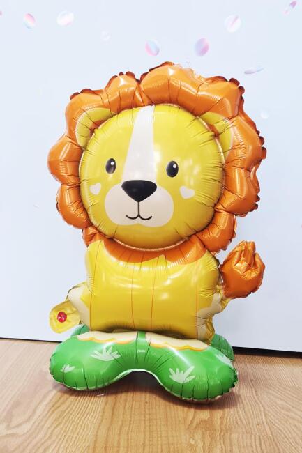Ayaklı Aslan Folyo Balon Safari Konsept Balon Dik Durabilen 42cm - 2