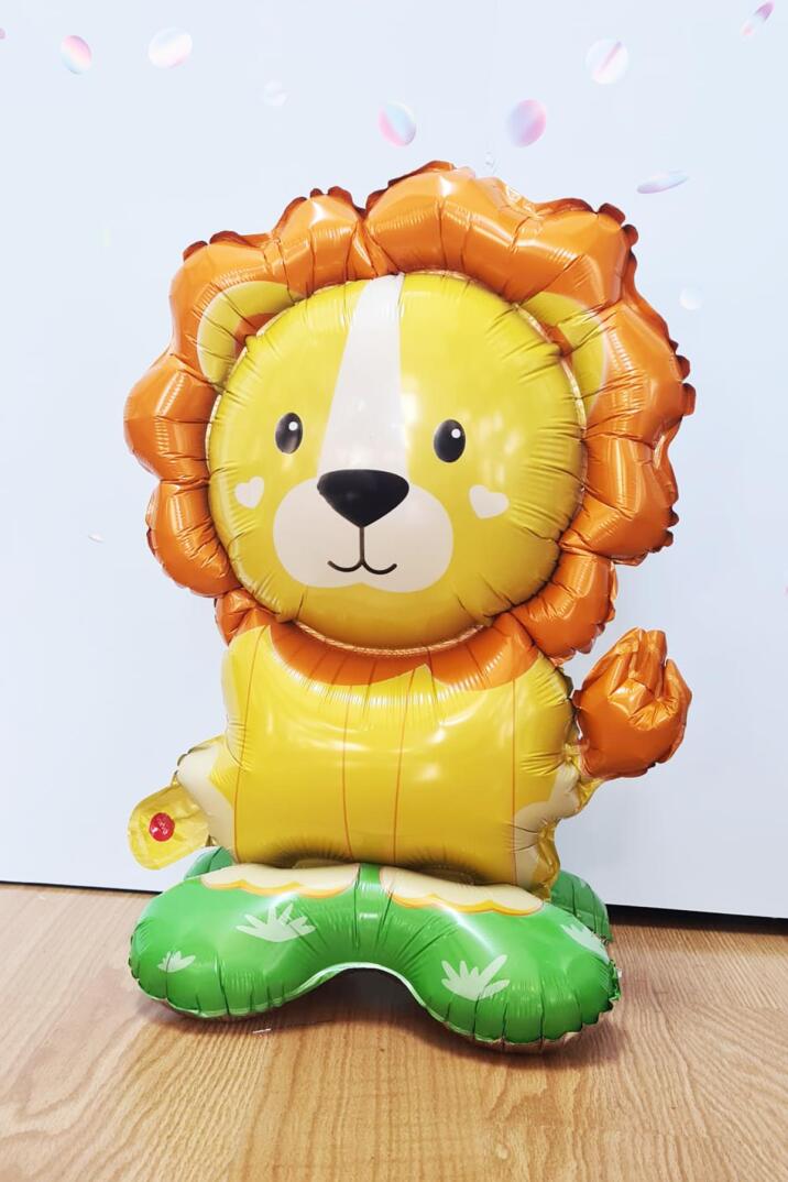 Ayaklı Aslan Folyo Balon Safari Konsept Balon Dik Durabilen 42cm - 2