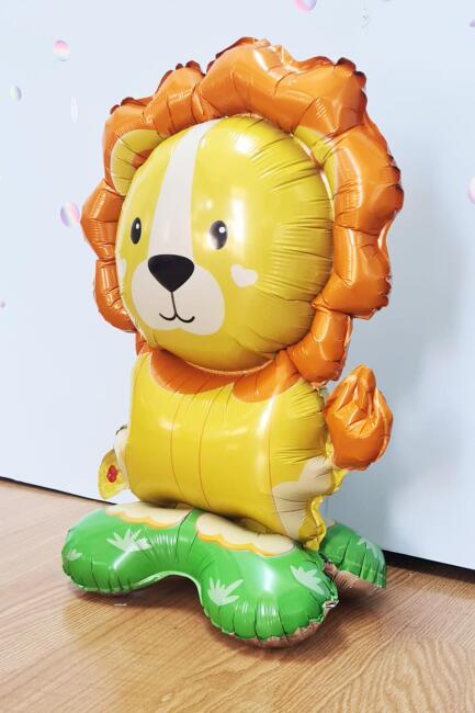 Ayaklı Aslan Folyo Balon Safari Konsept Balon Dik Durabilen 42cm - 3