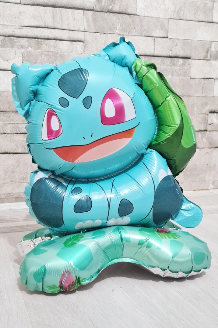 Ayaklı Bulbasaur Folyo Balon Kendi Dik Durabilen Bulbasaur Balon Pokemon Konsept - 2