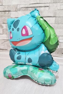 Ayaklı Bulbasaur Folyo Balon Kendi Dik Durabilen Bulbasaur Balon Pokemon Konsept - 3