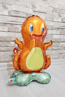 Ayaklı Charmander Folyo Balon Kendi Dik Durabilen Charmander Balon Pokemon Konsept - 2