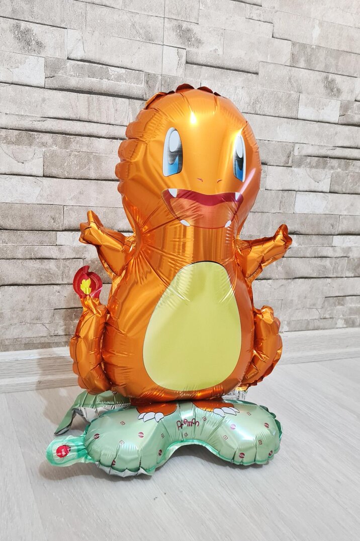 Ayaklı Charmander Folyo Balon Kendi Dik Durabilen Charmander Balon Pokemon Konsept - 2