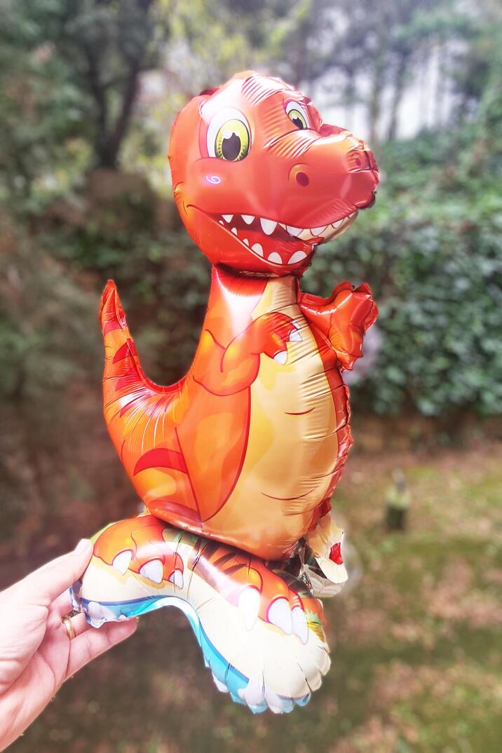 Ayaklı Dinazor Folyo Balon 2 Dik Durabilen Masa Üstü Boy Dinozor 45cm - 1
