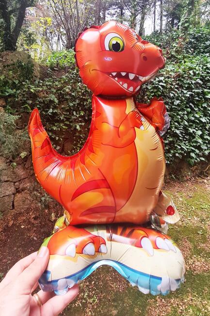 Ayaklı Dinazor Folyo Balon 2 Dik Durabilen Masa Üstü Boy Dinozor 45cm - 3