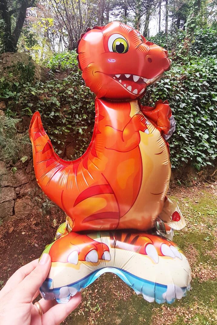 Ayaklı Dinazor Folyo Balon 2 Dik Durabilen Masa Üstü Boy Dinozor 45cm - 3