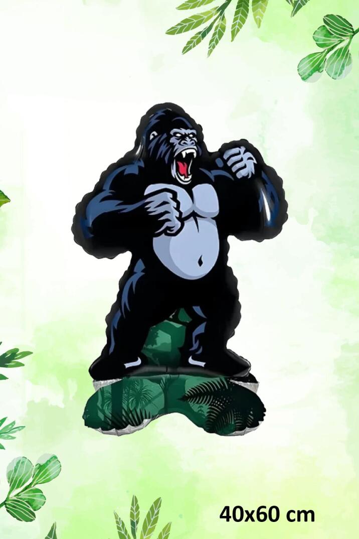 Ayaklı Goril Folyo Balon Kendi Dik Durabilen Goril King Kong Balon - 1