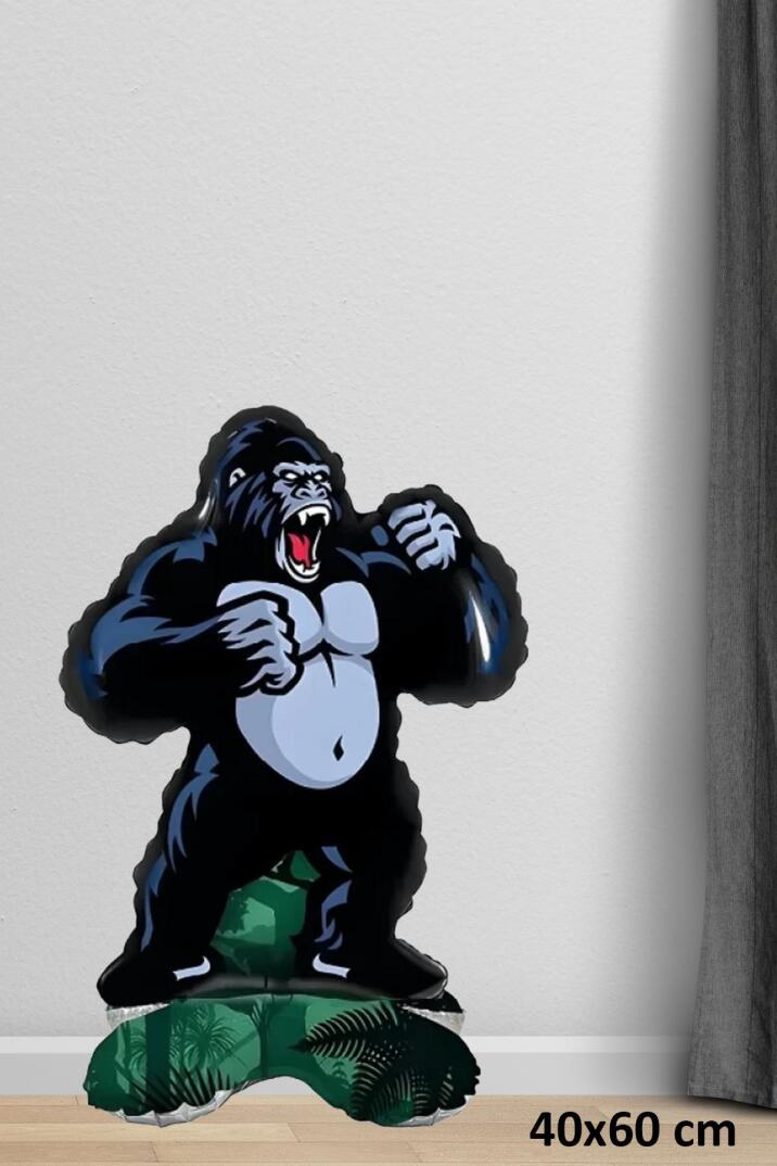 Ayaklı Goril Folyo Balon Kendi Dik Durabilen Goril King Kong Balon - 2