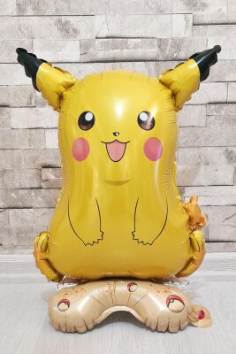 Ayaklı Pikachu Folyo Balon Kendi Dik Durabilen Pikachu Balon Pokemon Konsept - 1