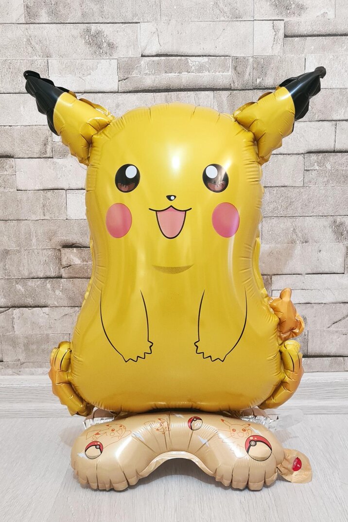 Ayaklı Pikachu Folyo Balon Kendi Dik Durabilen Pikachu Balon Pokemon Konsept - 1