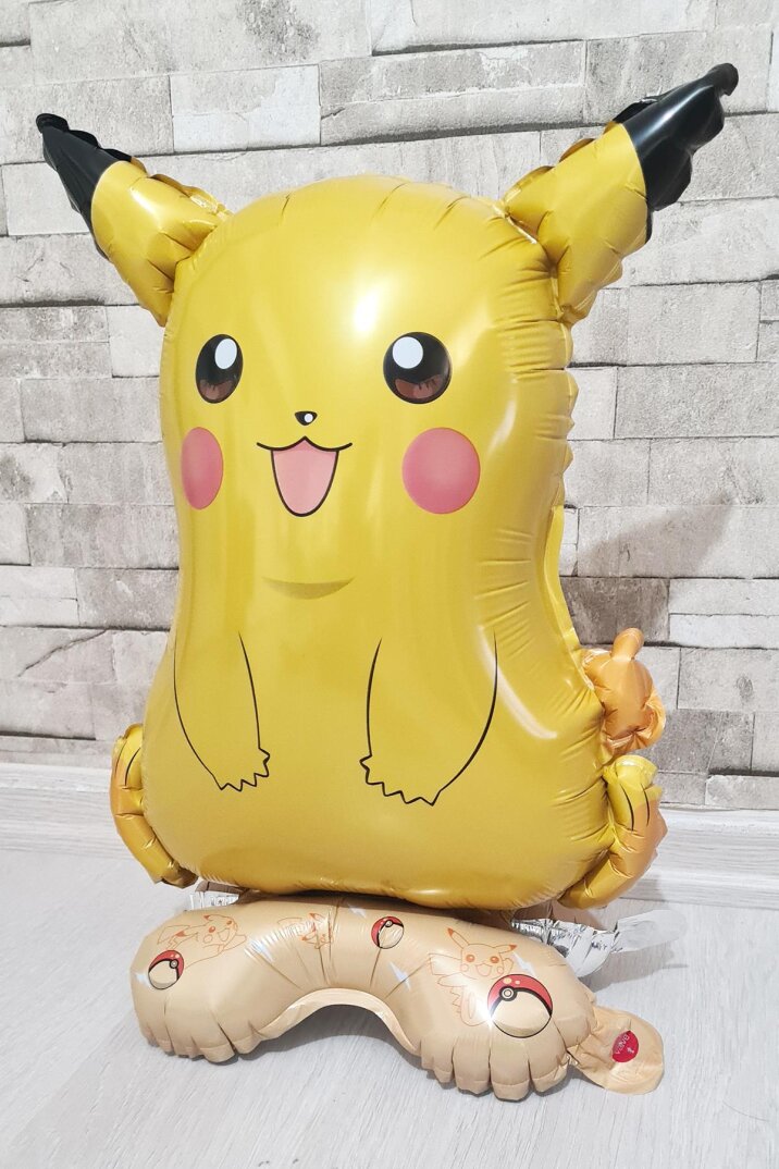 Ayaklı Pikachu Folyo Balon Kendi Dik Durabilen Pikachu Balon Pokemon Konsept - 2