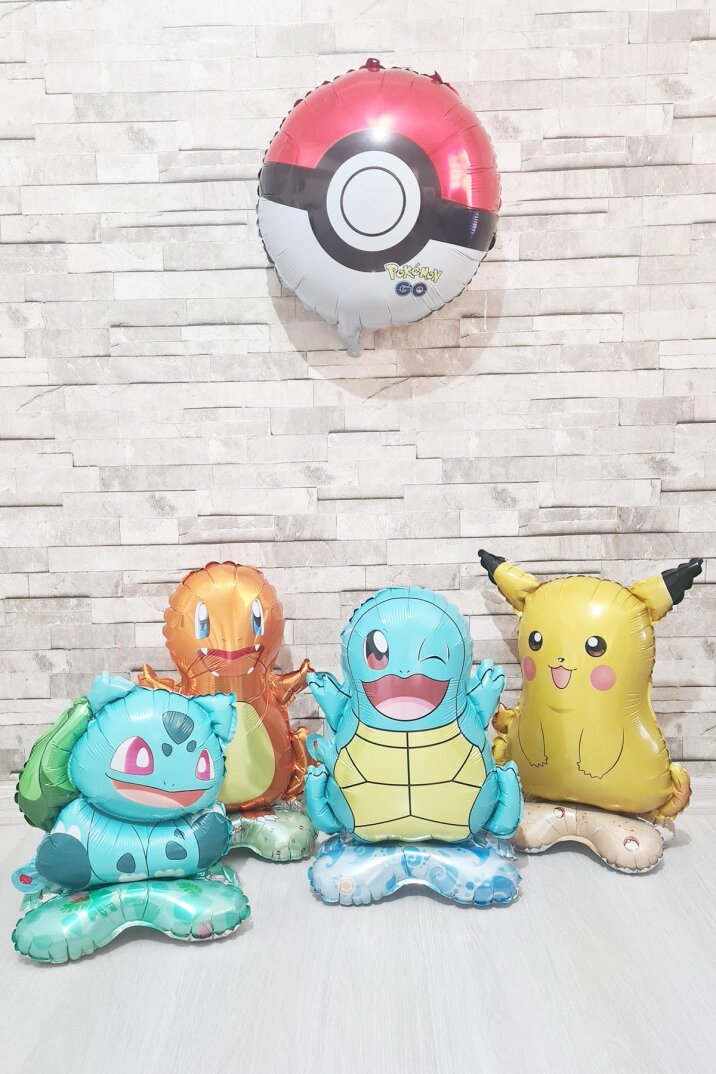 Ayaklı Pikachu Folyo Balon Kendi Dik Durabilen Pikachu Balon Pokemon Konsept - 3