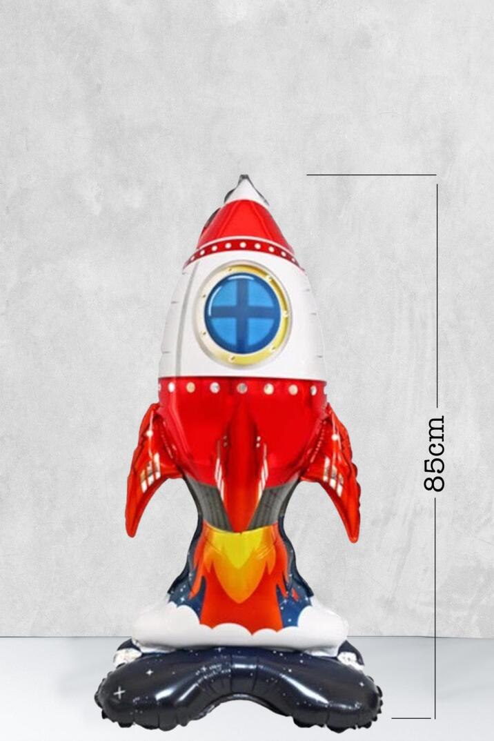 Ayaklı Roket Balon Uzay Konsept Doğum Günü Balonu Büyük Roket 85cm - 3