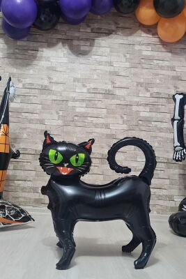 Ayaklı Siyah Kedi Folyo Balon - 1