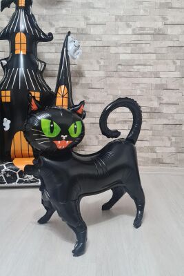 Ayaklı Siyah Kedi Folyo Balon - 2