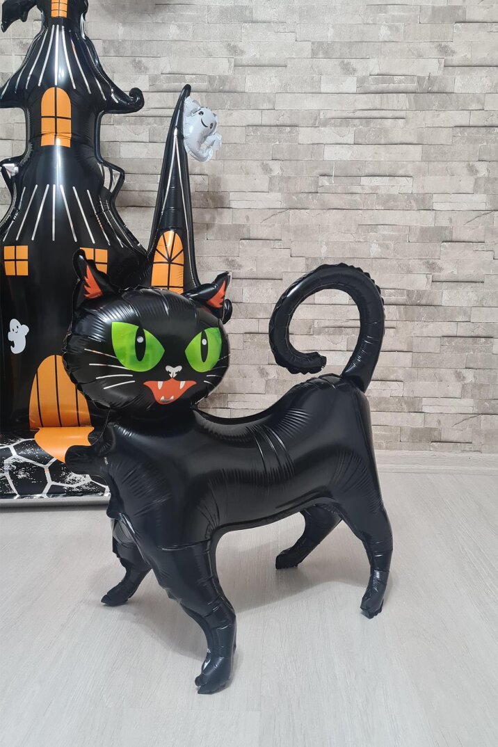 Ayaklı Siyah Kedi Folyo Balon - 2