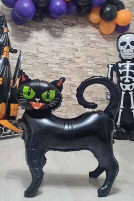 Ayaklı Siyah Kedi Folyo Balon - 3