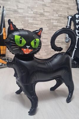 Ayaklı Siyah Kedi Folyo Balon - 4