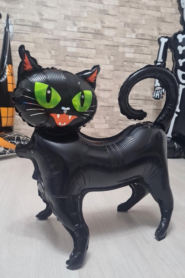 Ayaklı Siyah Kedi Folyo Balon - 4