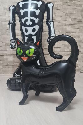Ayaklı Siyah Kedi Folyo Balon - 6