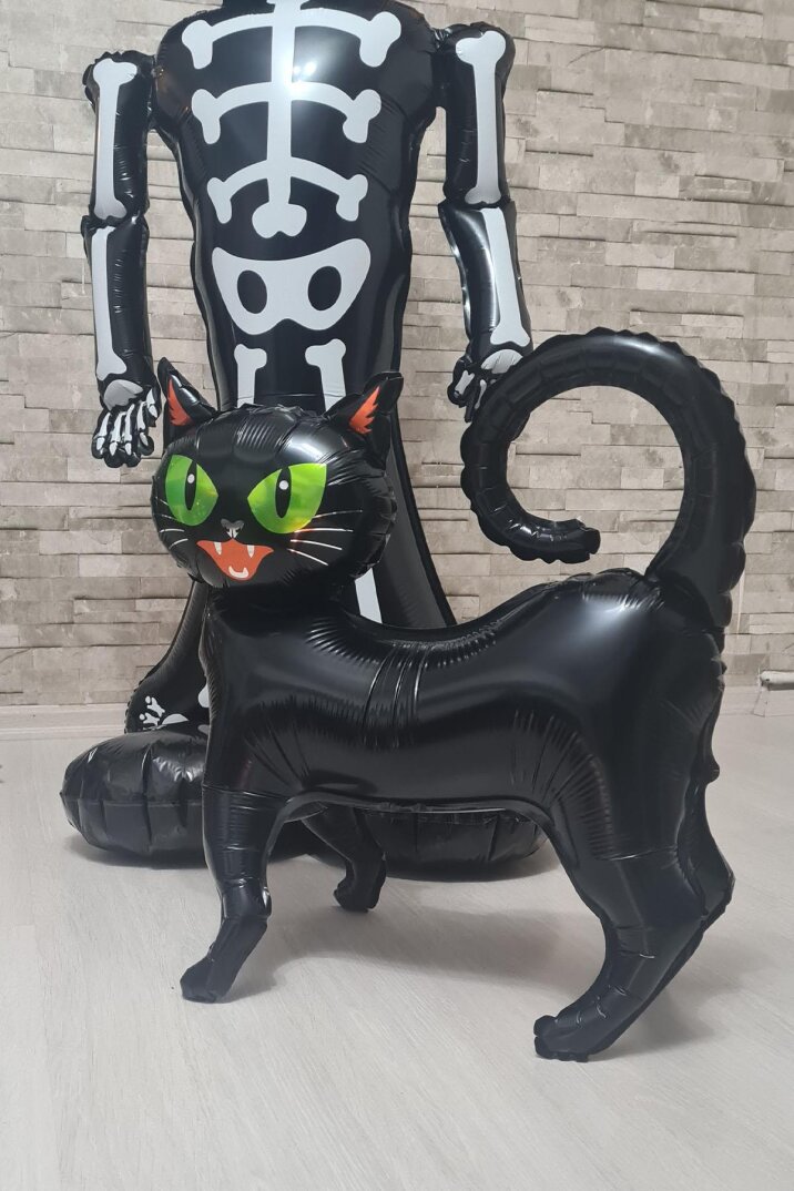 Ayaklı Siyah Kedi Folyo Balon - 6